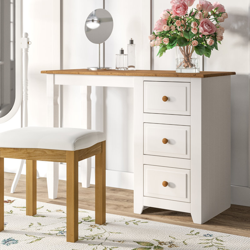 August Grove Alda 3 Drawer Single Pedestal Dressing Table & Reviews Wayfair.co.uk